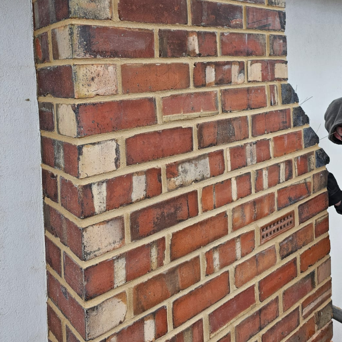 chimney restoration project - brick repointing